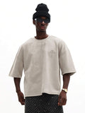 Embroidered Streetwear Suede men's shirt - suede-effect with chain-stitch detail