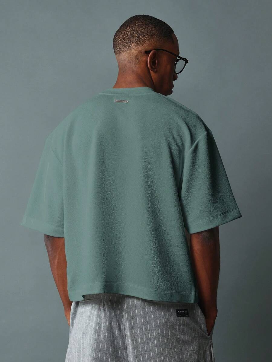 Sage Textured Boxy Men’s Shirt