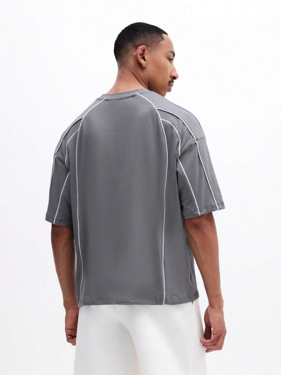 Urban Grey Contrast Piping Men’s Shirt