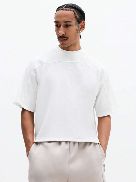 Architectural Paneled men's shirt - color-block heavyweight cotton