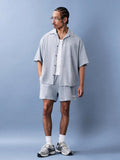 Textured Seersucker Resort men's shirt - puckered seersucker with camp collar
