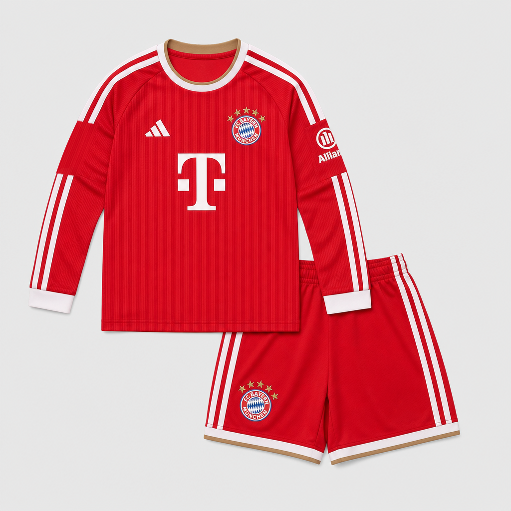 Home 26/27 Kids Long Sleeve Shirt Kit - Front