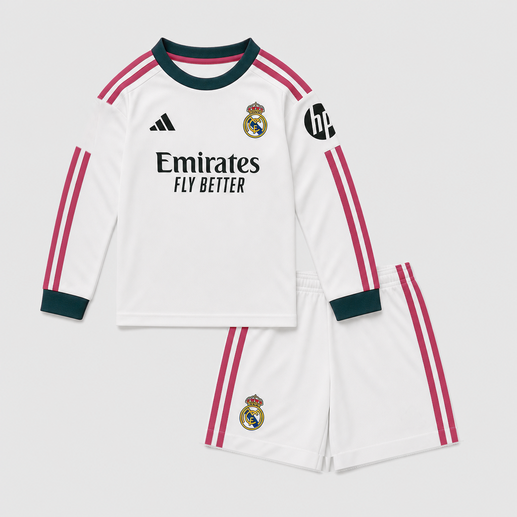Home 26/27 Kids Long Sleeve Shirt Kit - Front