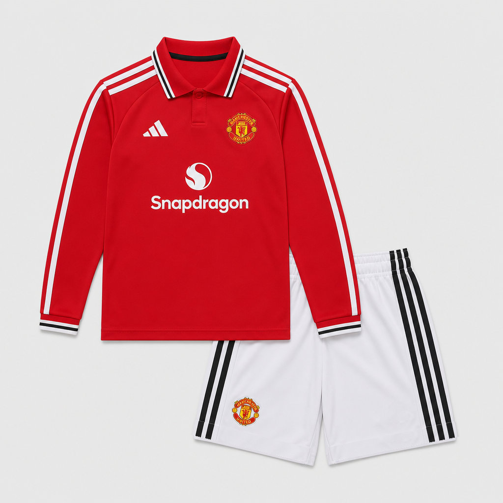 Home 26/27 Kids Long Sleeve Shirt Kit - Front