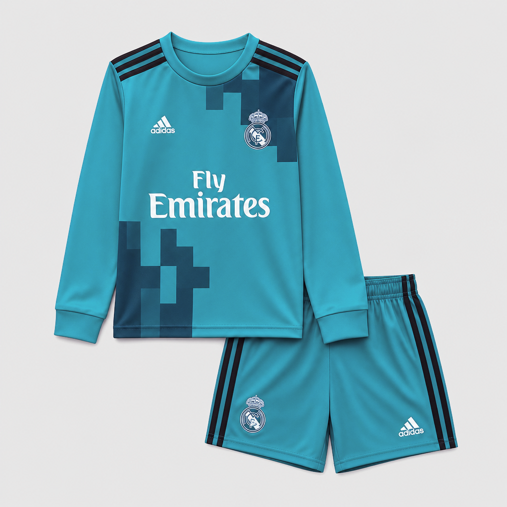 Retro Third 2017/18 Kids Long Sleeve Shirt Kit - Front