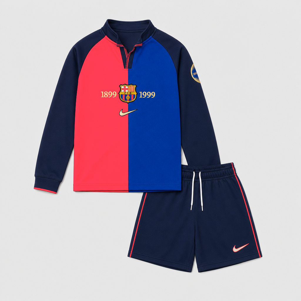 Retro Home 1999/00 Kids Long Sleeve Shirt Kit - Front