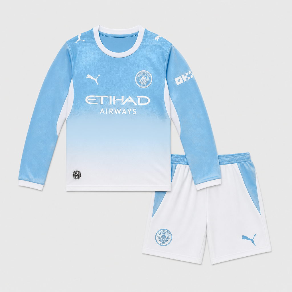Home 26/27 Kids Long Sleeve Shirt Kit - Front