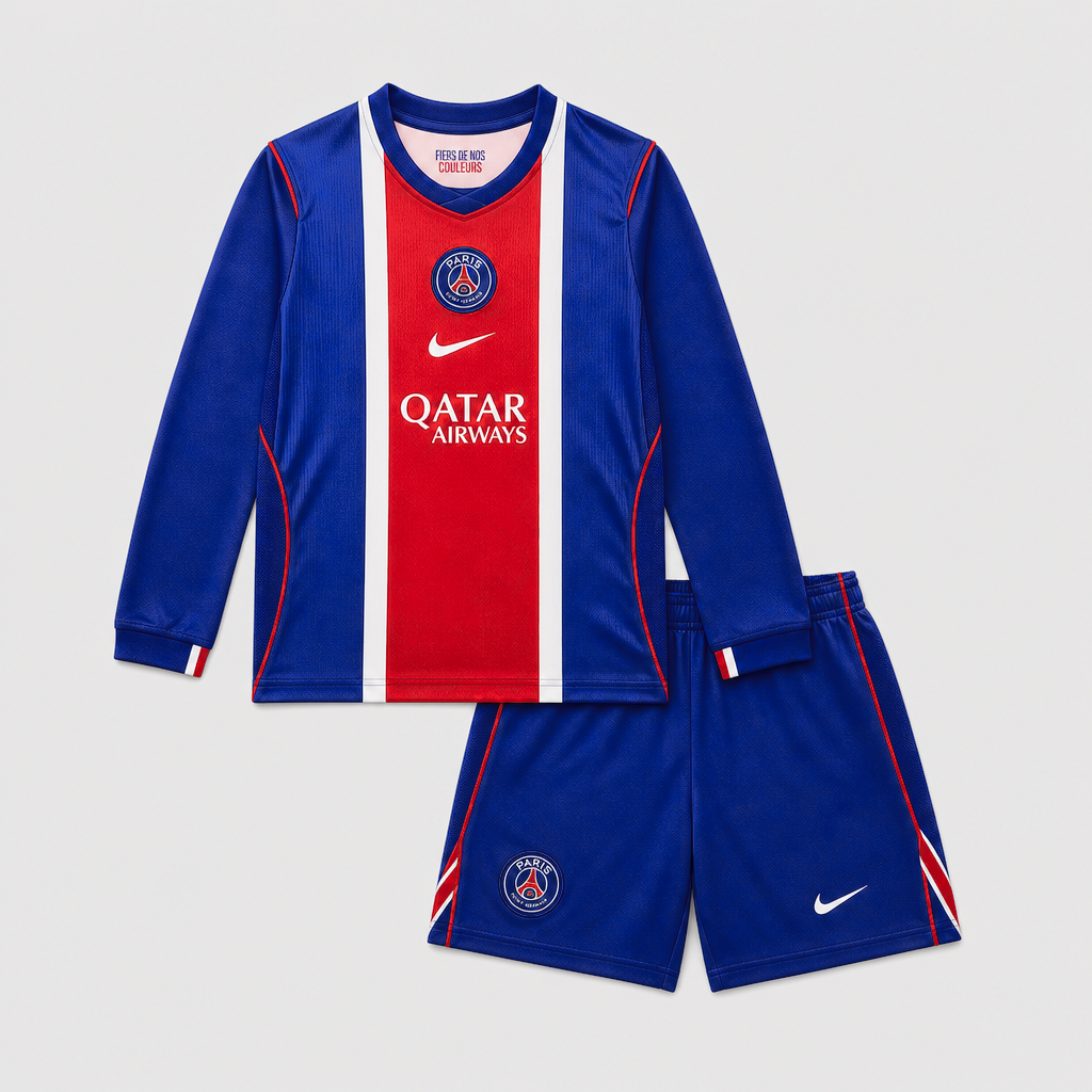 Home 26/27 Kids Long Sleeve Shirt Kit - Front